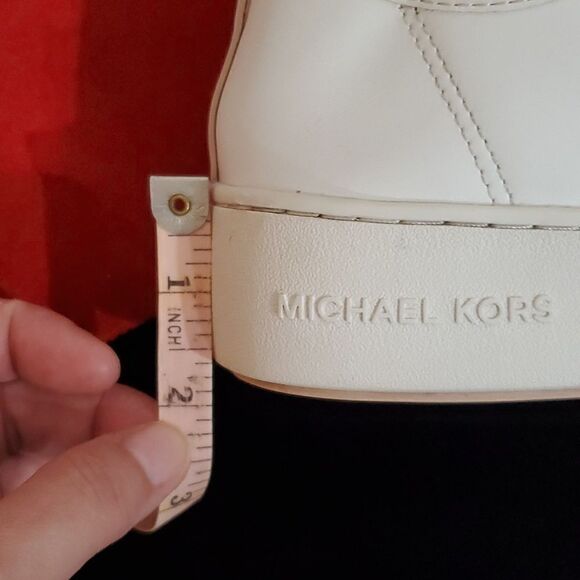 Michael Kors Platform Ace Sneaker in White & Blush Pink Rose Gold Size 7.5 - Picture 13 of 16